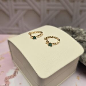 Candongas Oro 18k con Esmeralda