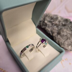 Set Matrimonial en plata con Esmeralda