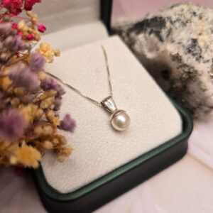 Dije Perla Cultivada con cadena en plata