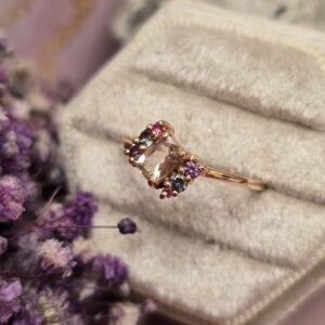 Anillo Fairy con Morganita y Zafiros Naturales